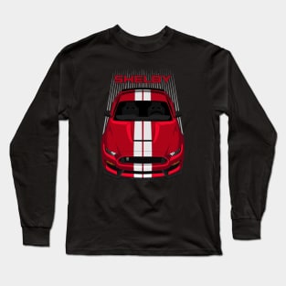 Ford Mustang Shelby GT350 2015 - 2020 - Red - White Stripes Long Sleeve T-Shirt
